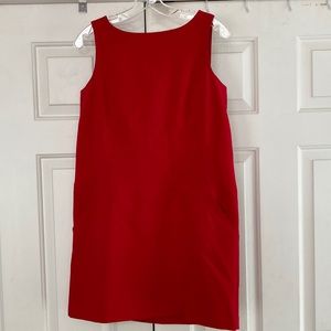 Ann Taylor LOFT red sleeveless dress with pockets